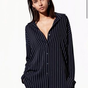 Aritzia Babaton Kearney Blouse Navy